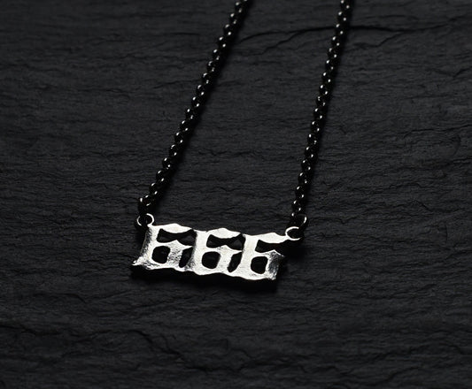 666 devil gothic necklace with stainless steel chain