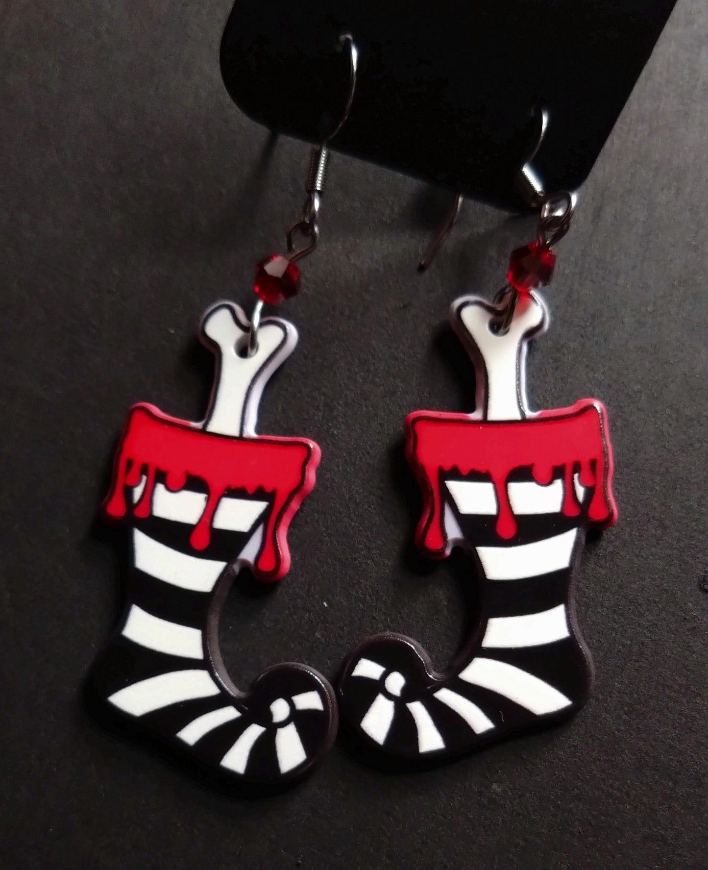 Gothic Christmas stocking acrylic earrings
