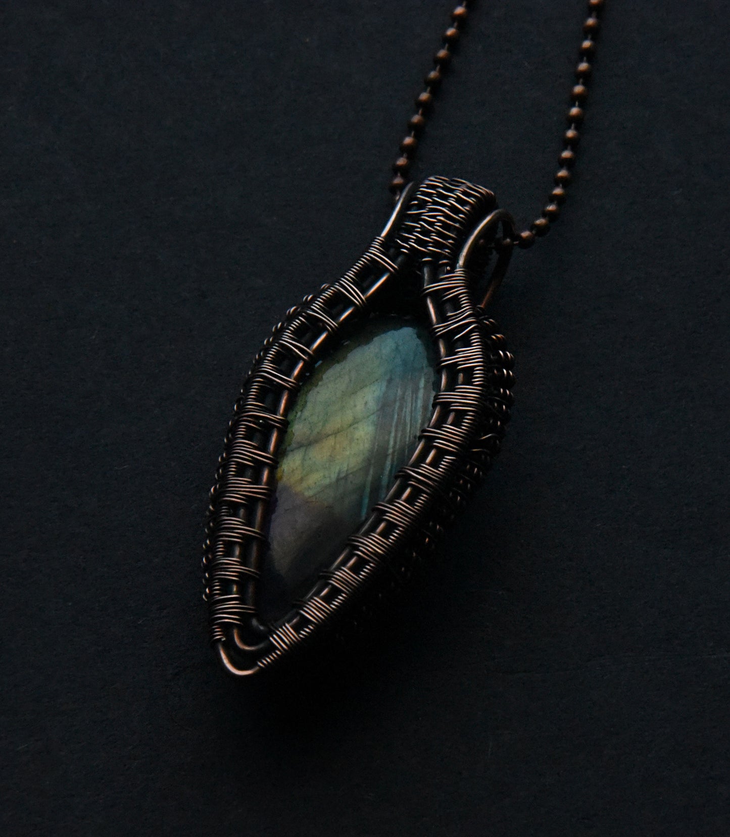 Wire wrapped Labradorite necklace