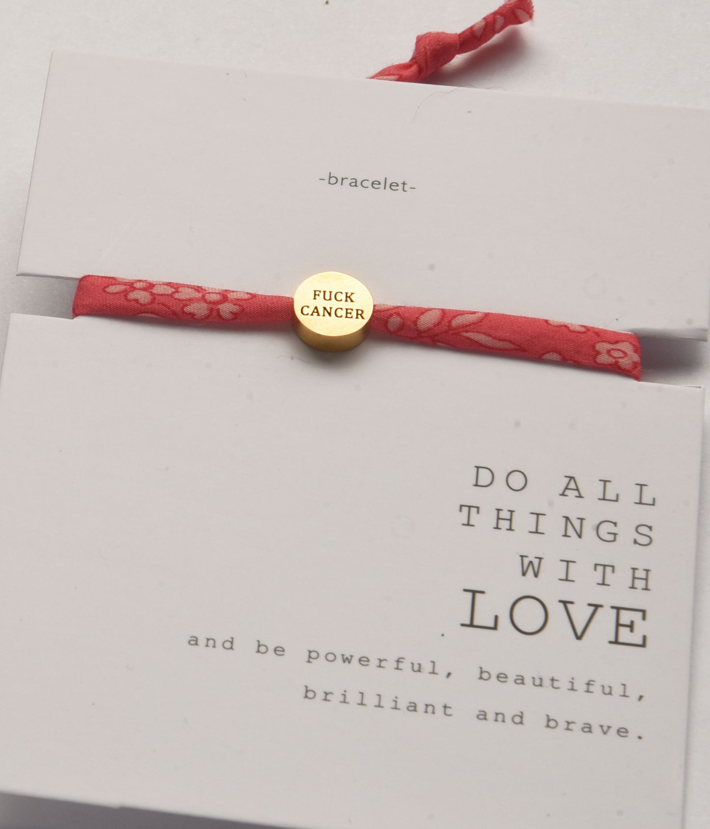 Fuck cancer bracelet pink flowers (limited breast cancer range)