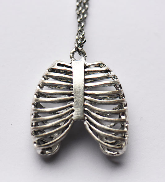 Ribcage necklace on a stainless steel  18 inch chain