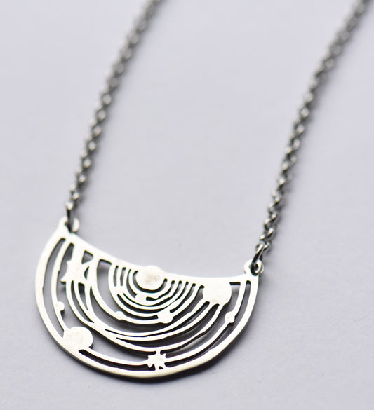 Space necklace on a stainless steel 18 inch chain