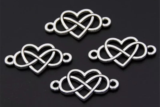 Heart infinity connector charms 5pk