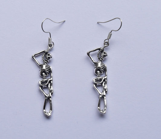 Hanging skeleton earrings