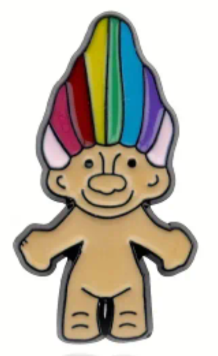 Rainbow Troll enamel pin badge