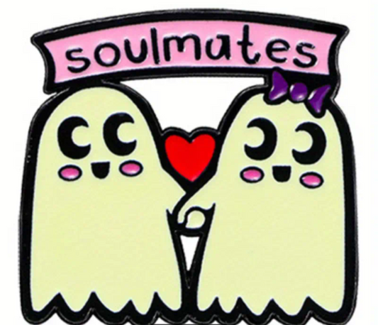 Soulmates ghosts enamel pin badge