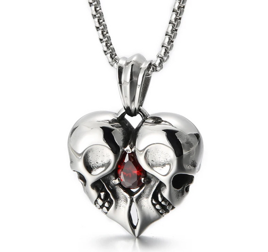 Skull heart necklace