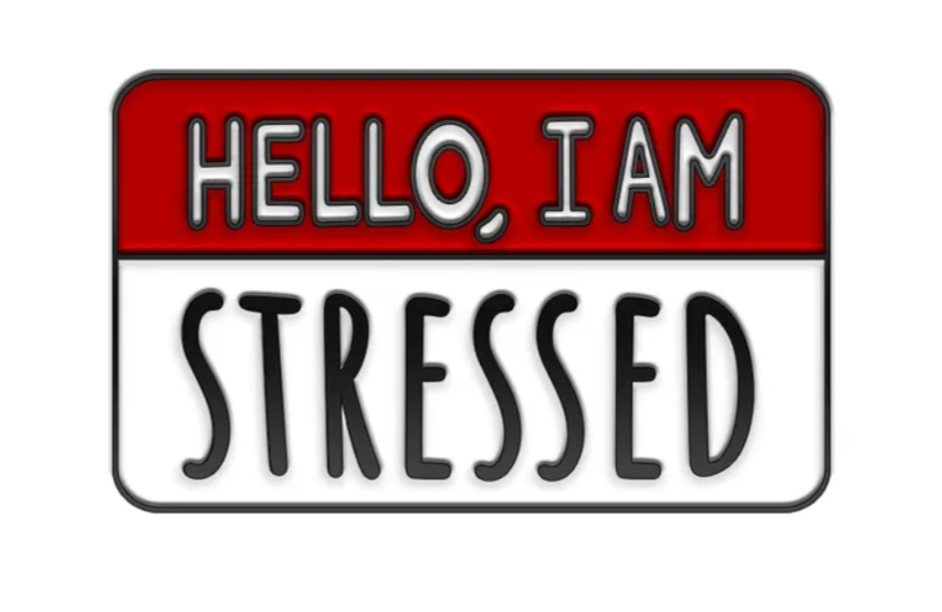 Hello I'm stressed enamel pin badge