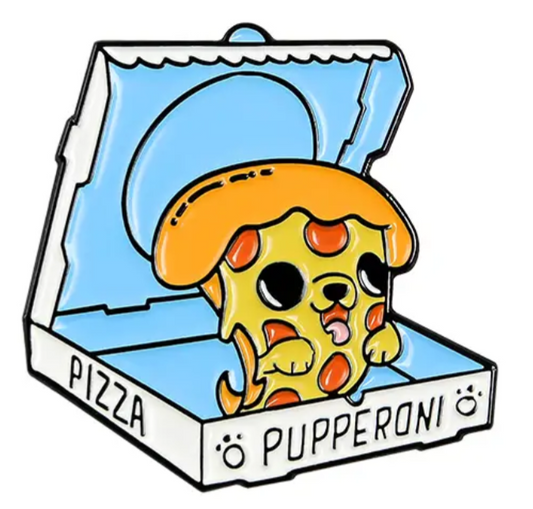 Pupperoni enamel pin badge