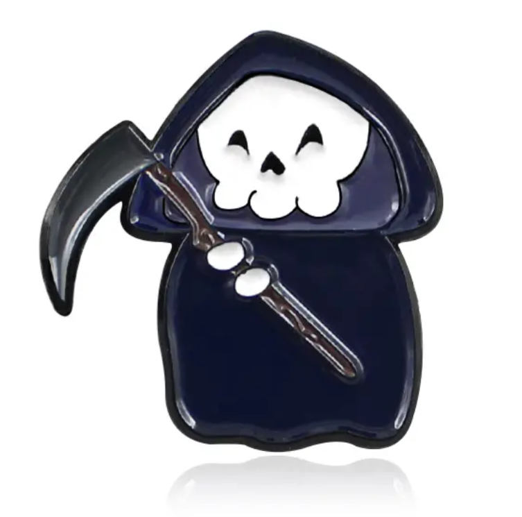 Grim reaper enamel pin badge