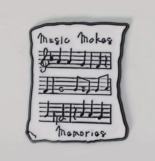 Music makes memories enamel pin badge