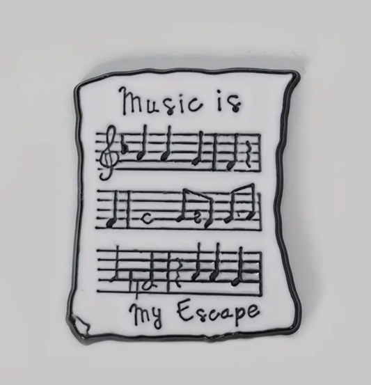 Music is my escape enamel pin badge