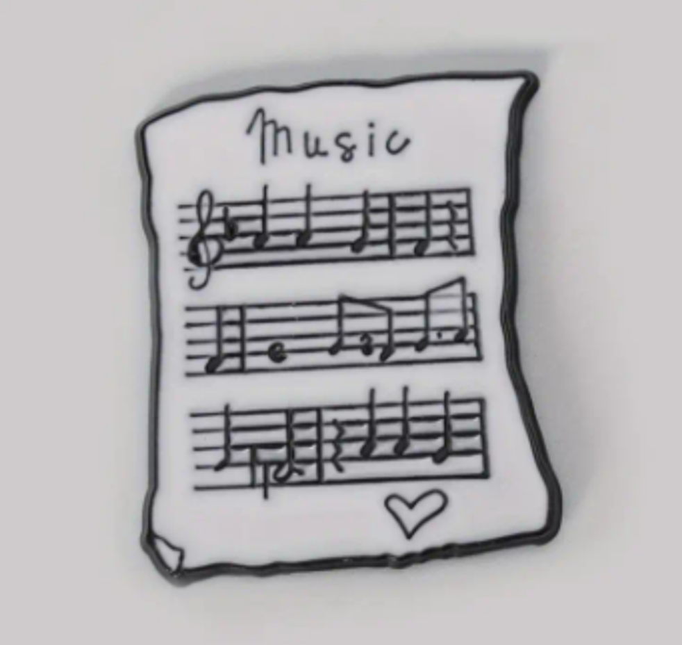 Music sheet enamel pin badge