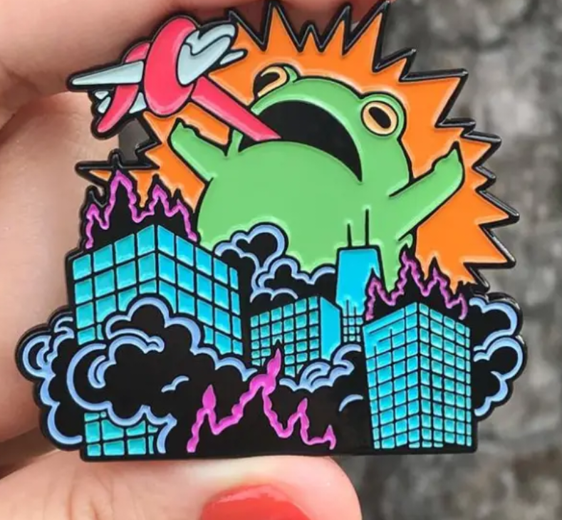 Crazy frog enamel pin badge