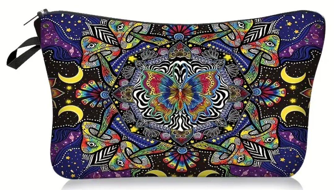 colourful butterfly cosmetic bag