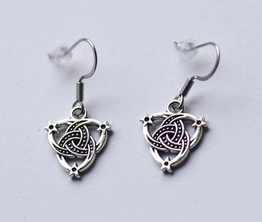 Celtic knot earrings on stainless steel ear wires