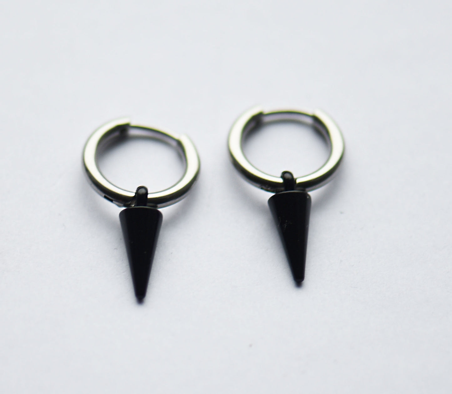 Small stainless steel spike earrings