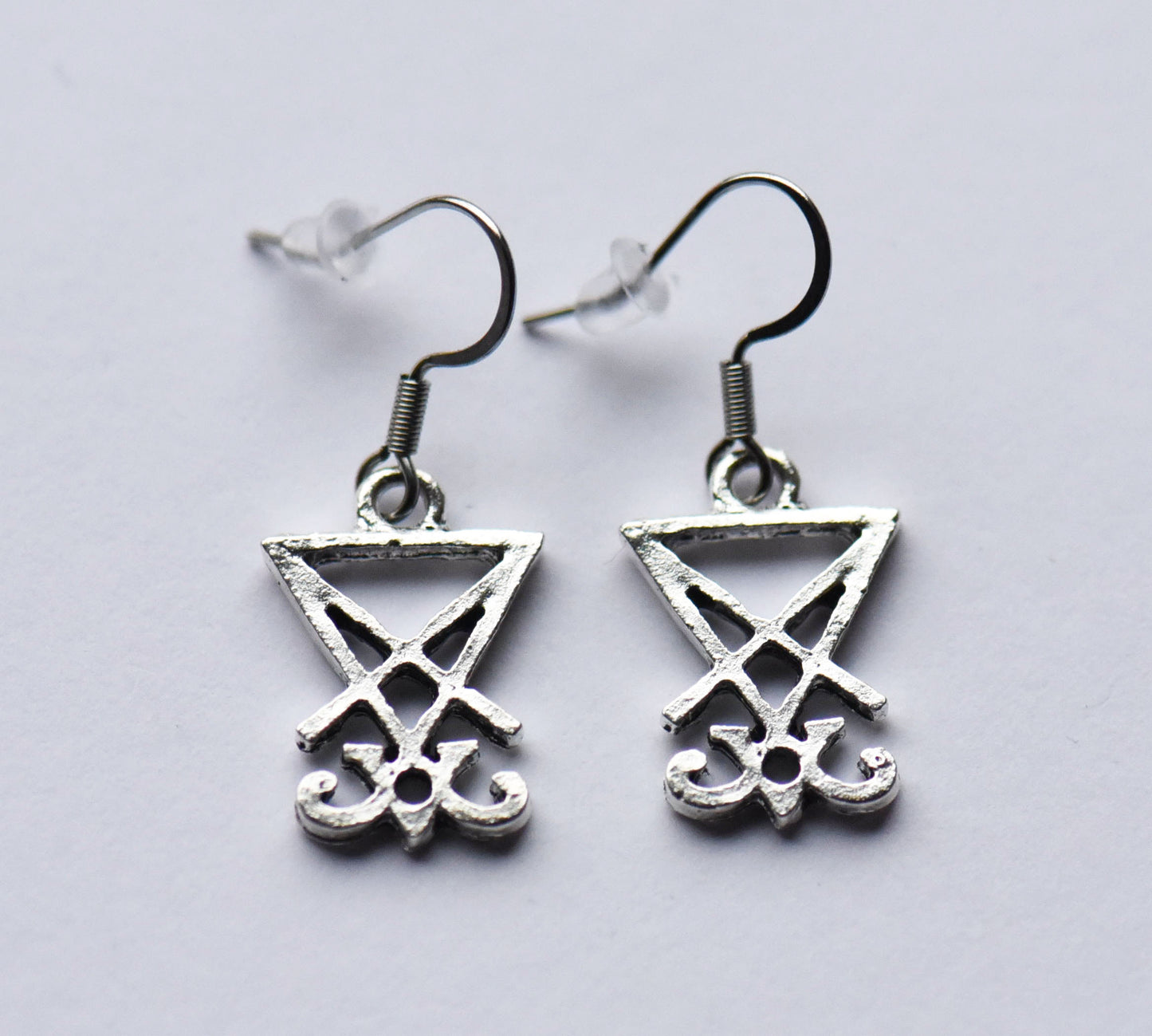 Sigil of Lucifer earrings with stainless steel ear wires