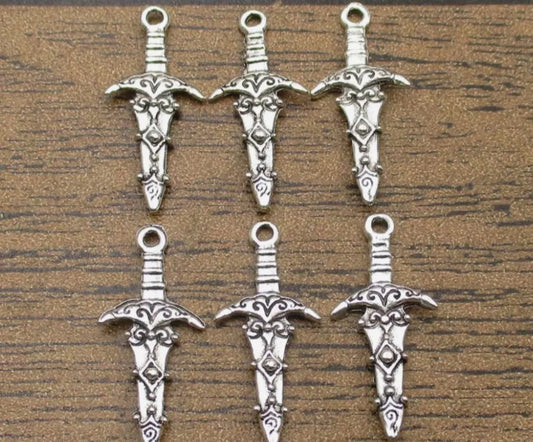 Fancy dagger charms 5pk