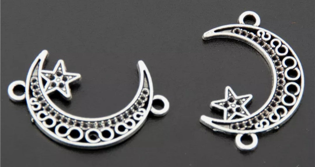 Moon and star charms 5pk