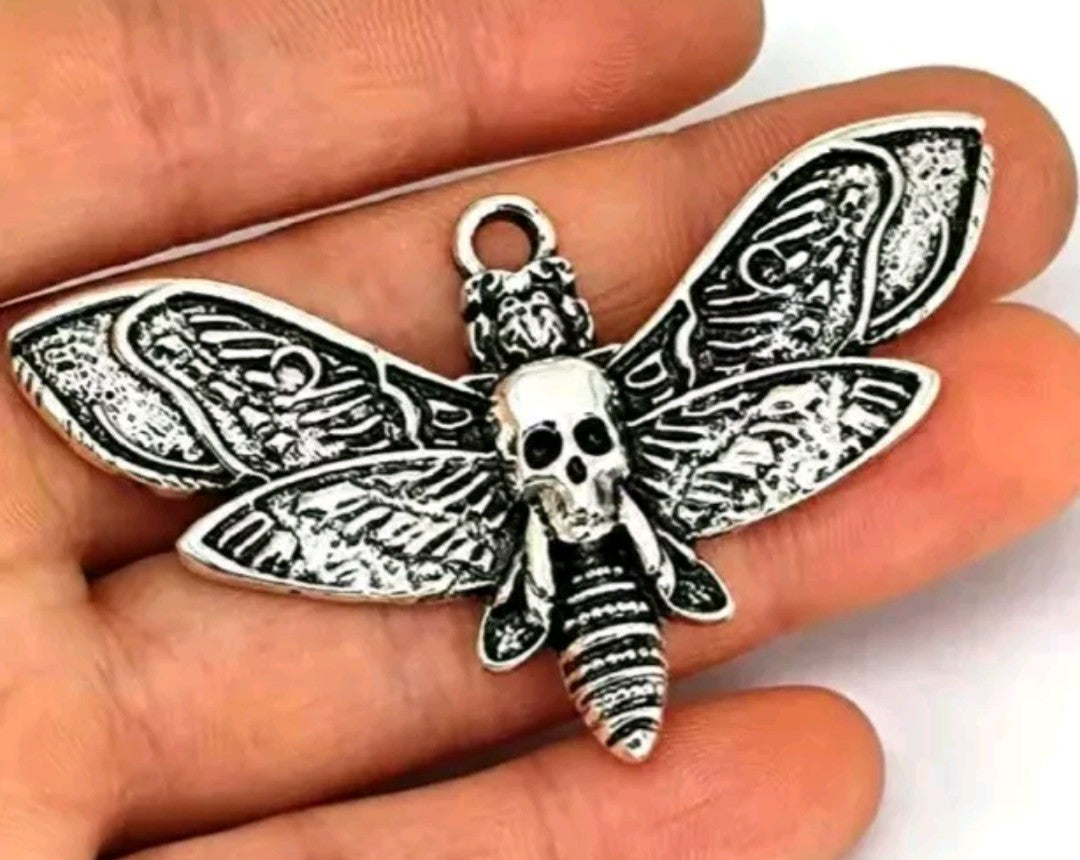 Death's head hawk moth pendant charms 5pk