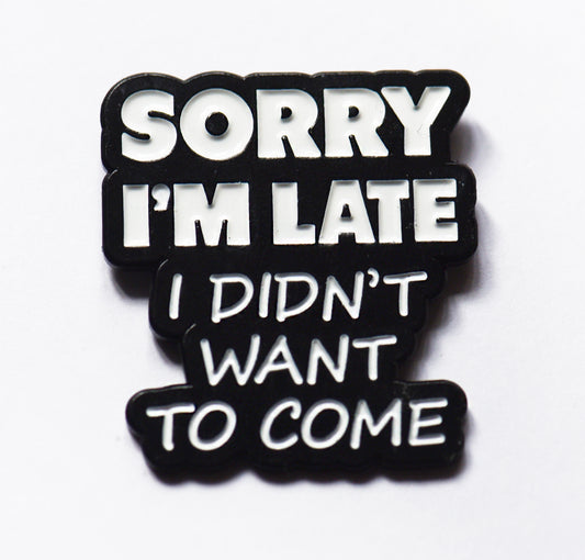 Sorry i'm late, i didn't want to come pin badge