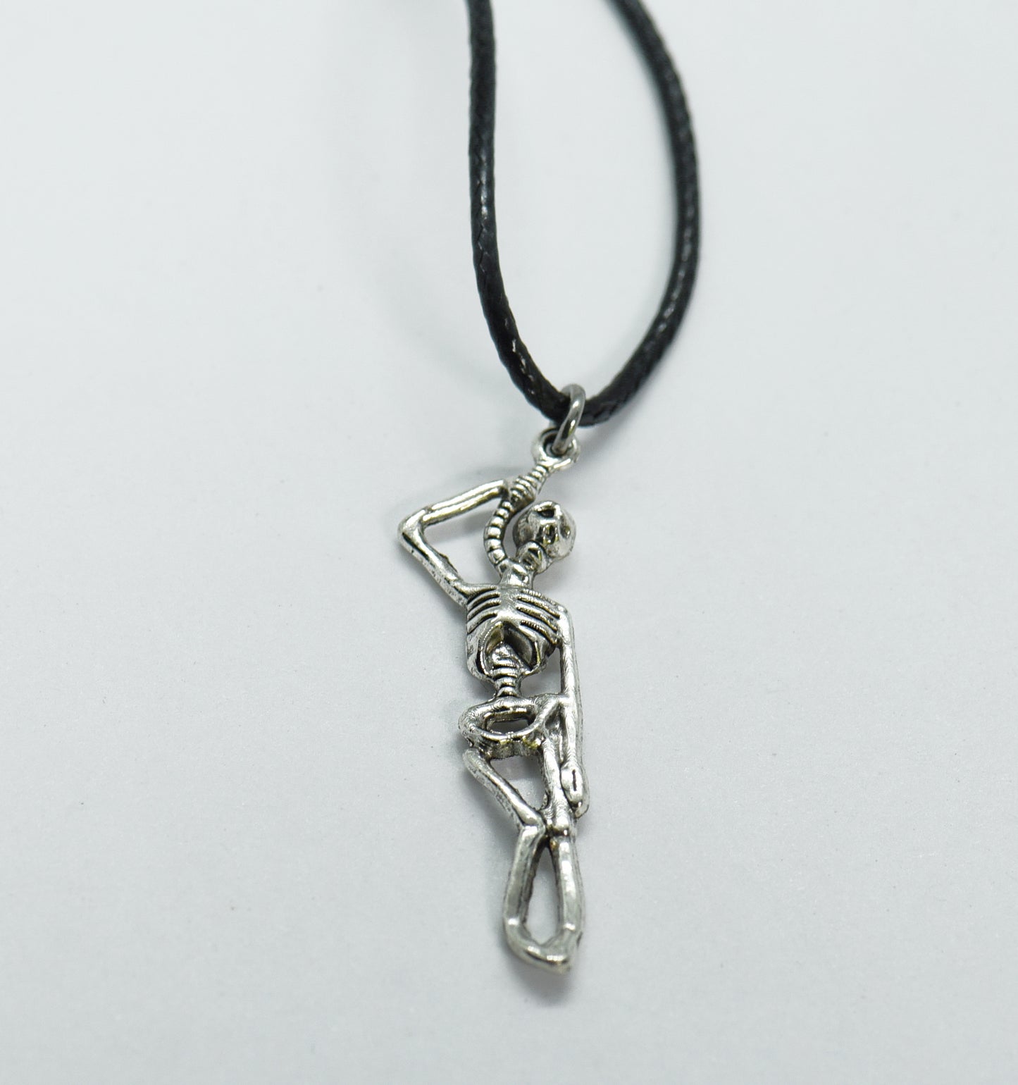 Hanging skeleton gothic necklace