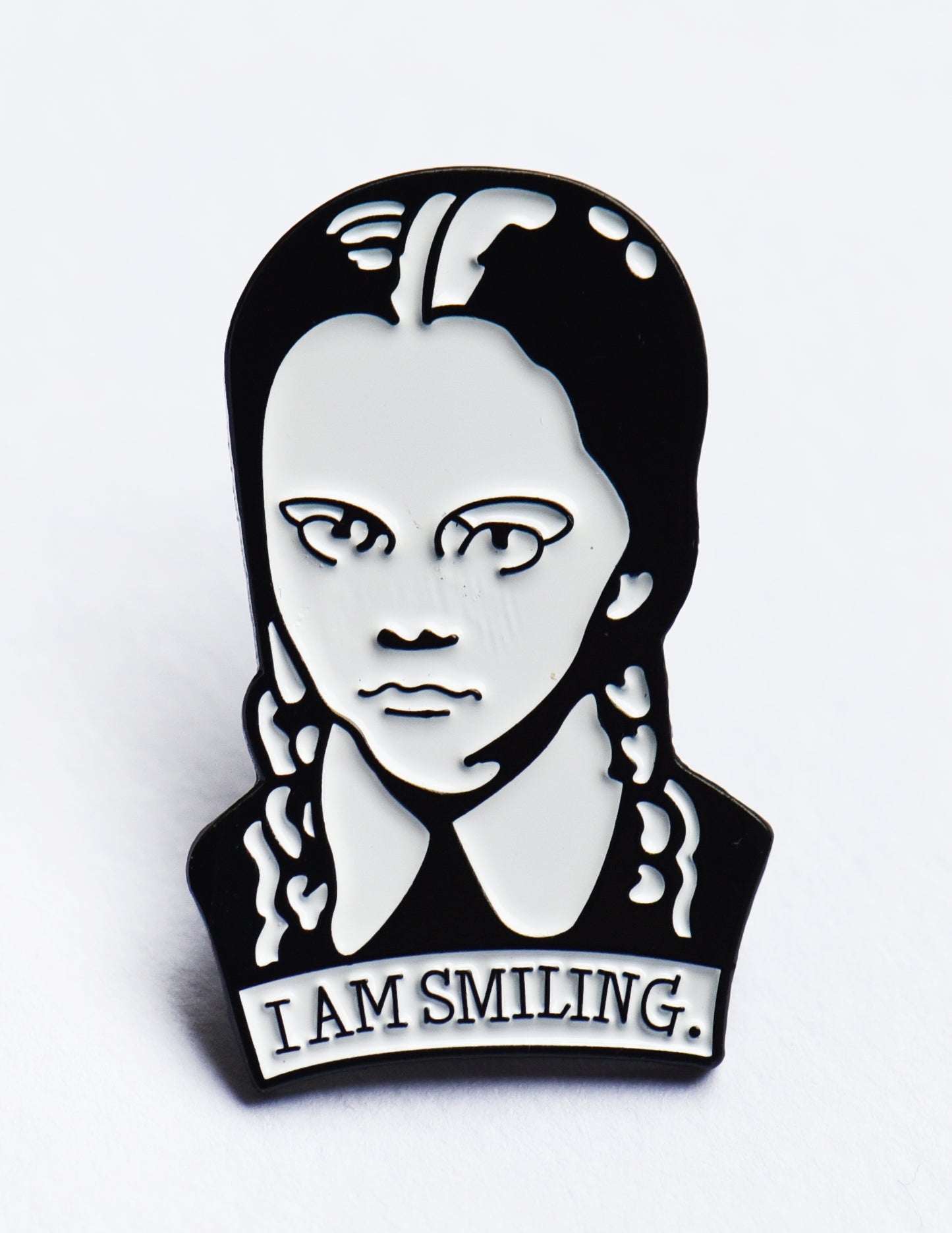 I am smiling wednesday addams enamel pin badge